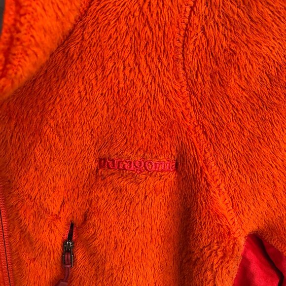 Patagonia Full Zip Fleece Jacket Orange Red Men's Small - Picture 5 of 9